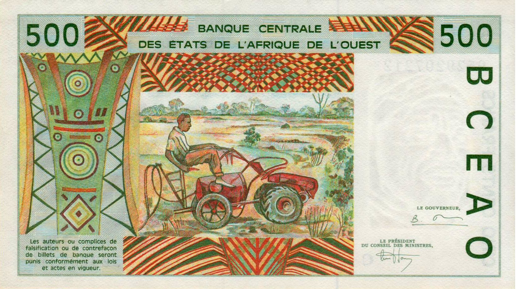 Burkina Faso (W.A.S) 500 1995 UNC P-310C/e